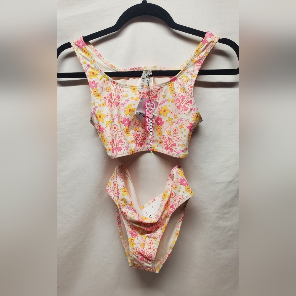Nwt Barbie Floral One-Piece Swimsuit